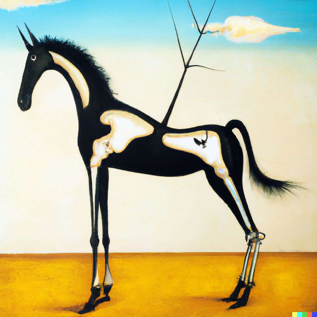 a horse, painting by Salvador Dali